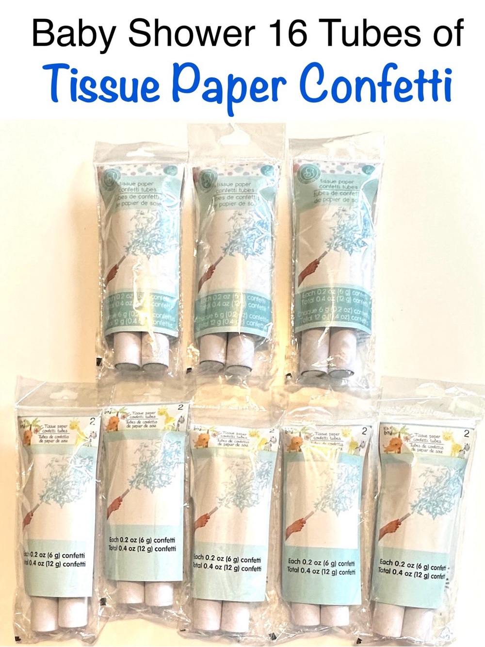 5/$15💥 Baby Shower Tissue Paper Confetti Tubes 8 sets (16 Tubes) Party